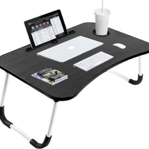 Sulfar Portable Folding Laptop Desk for Bed,With iPad and Cup Holder