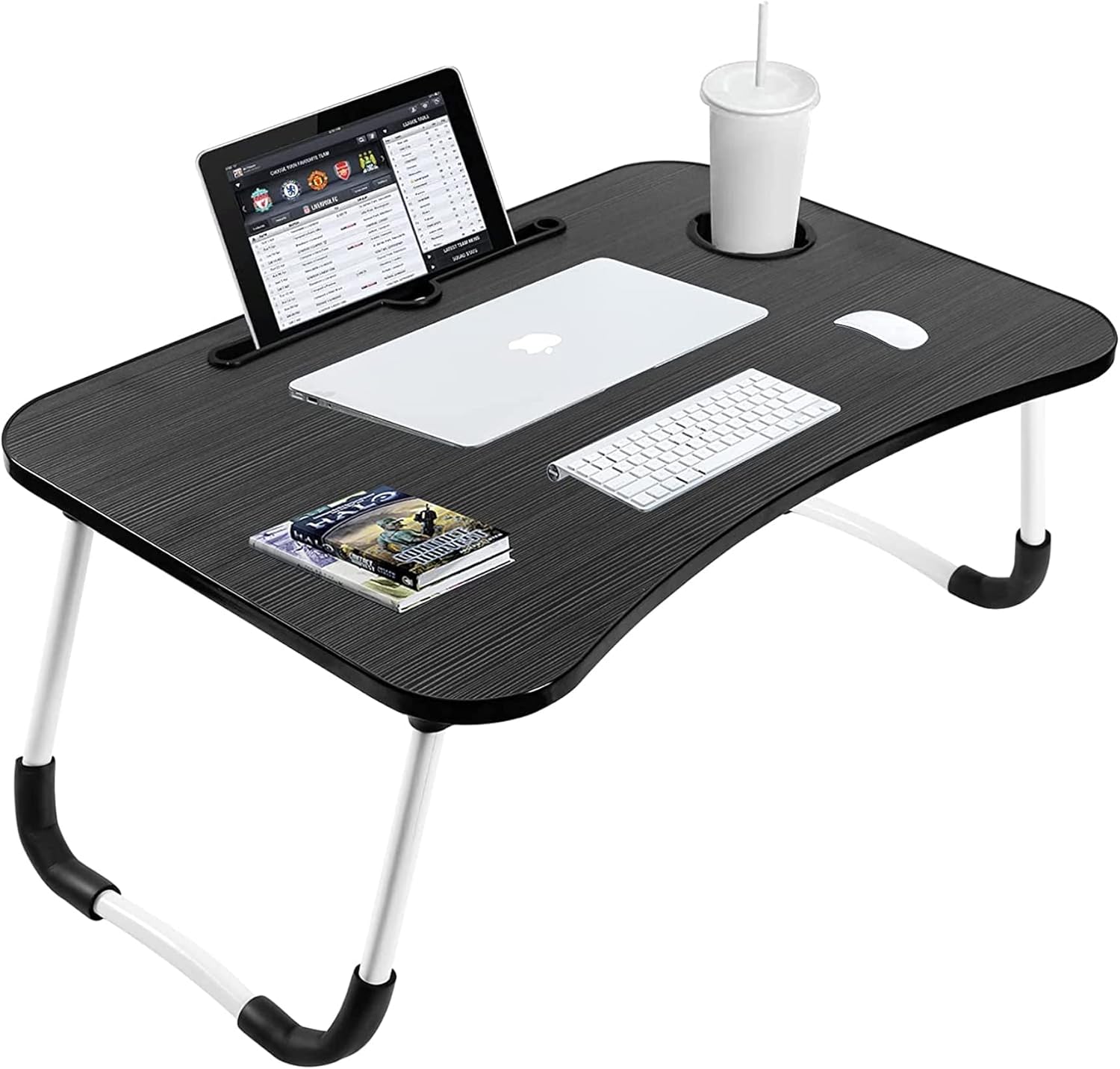 Sulfar Portable Folding Laptop Desk for Bed,With iPad and Cup Holder