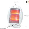ALVA Electric Quartz Heater 800W | 2 Bars | 12 Month Warranty