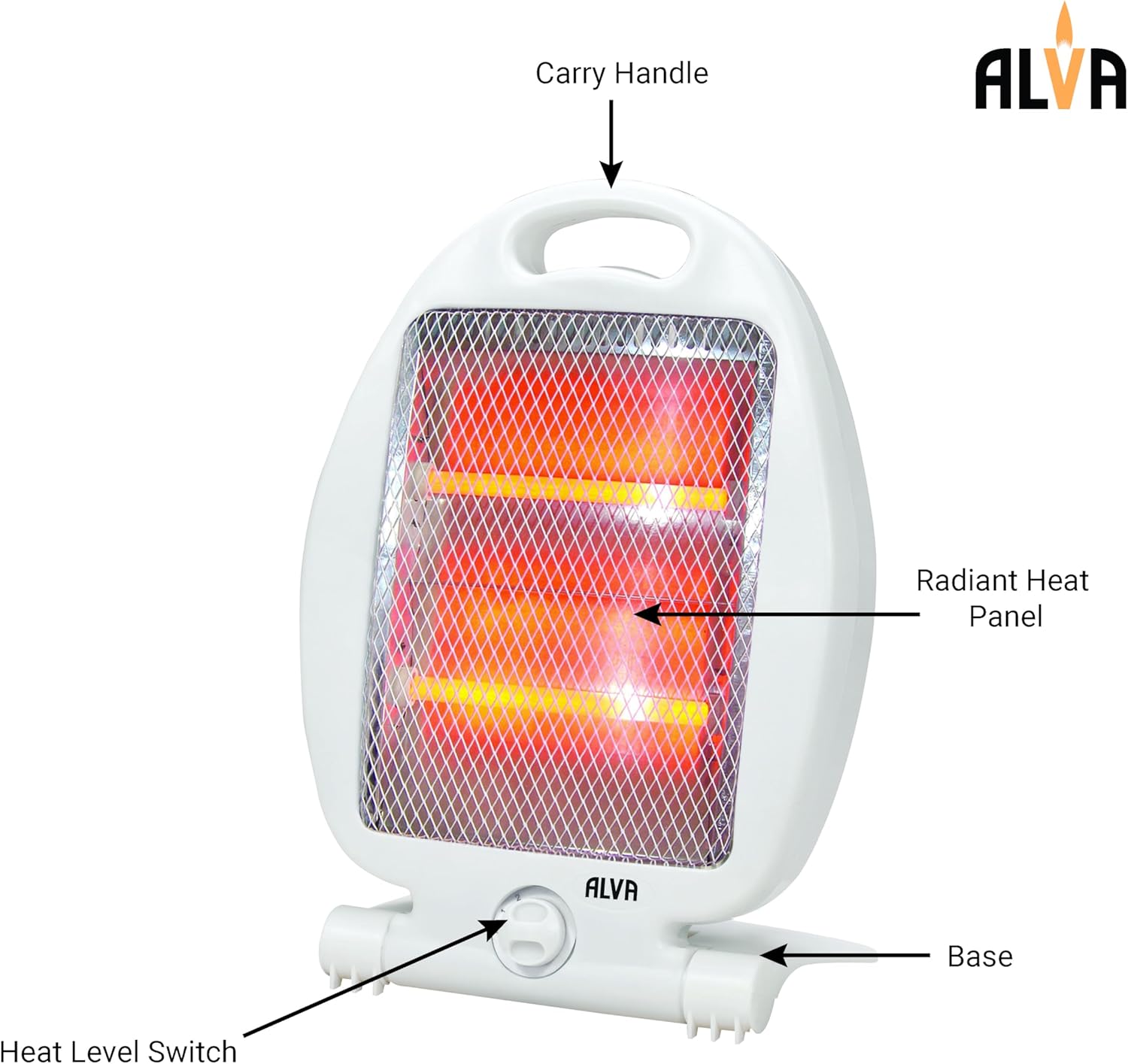ALVA Electric Quartz Heater 800W | 2 Bars | 12 Month Warranty