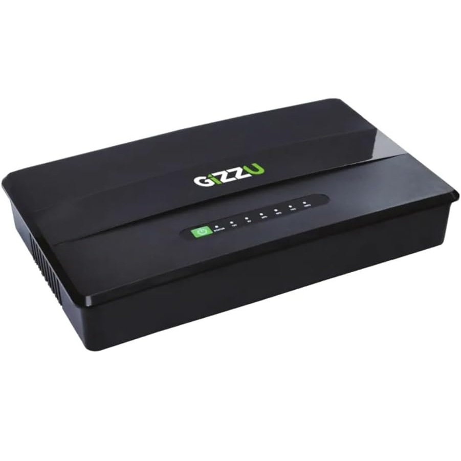 Gizzu 30W-38WH Mini DC UPS for Wi-Fi, Fiber and Mobile Devices, Black
